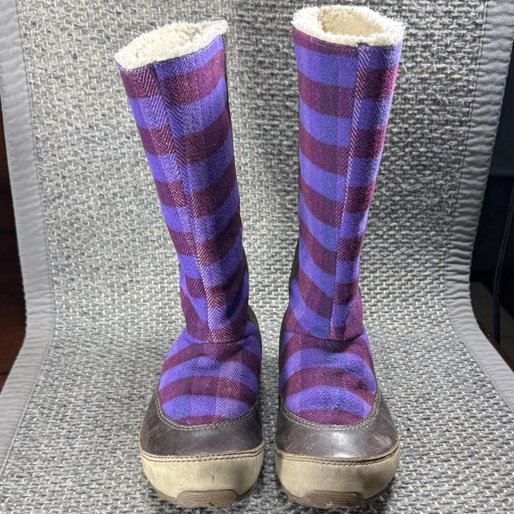 Sorel Plaid Winter Boots | Purple |‎ Fleece Lined | Women’s 7